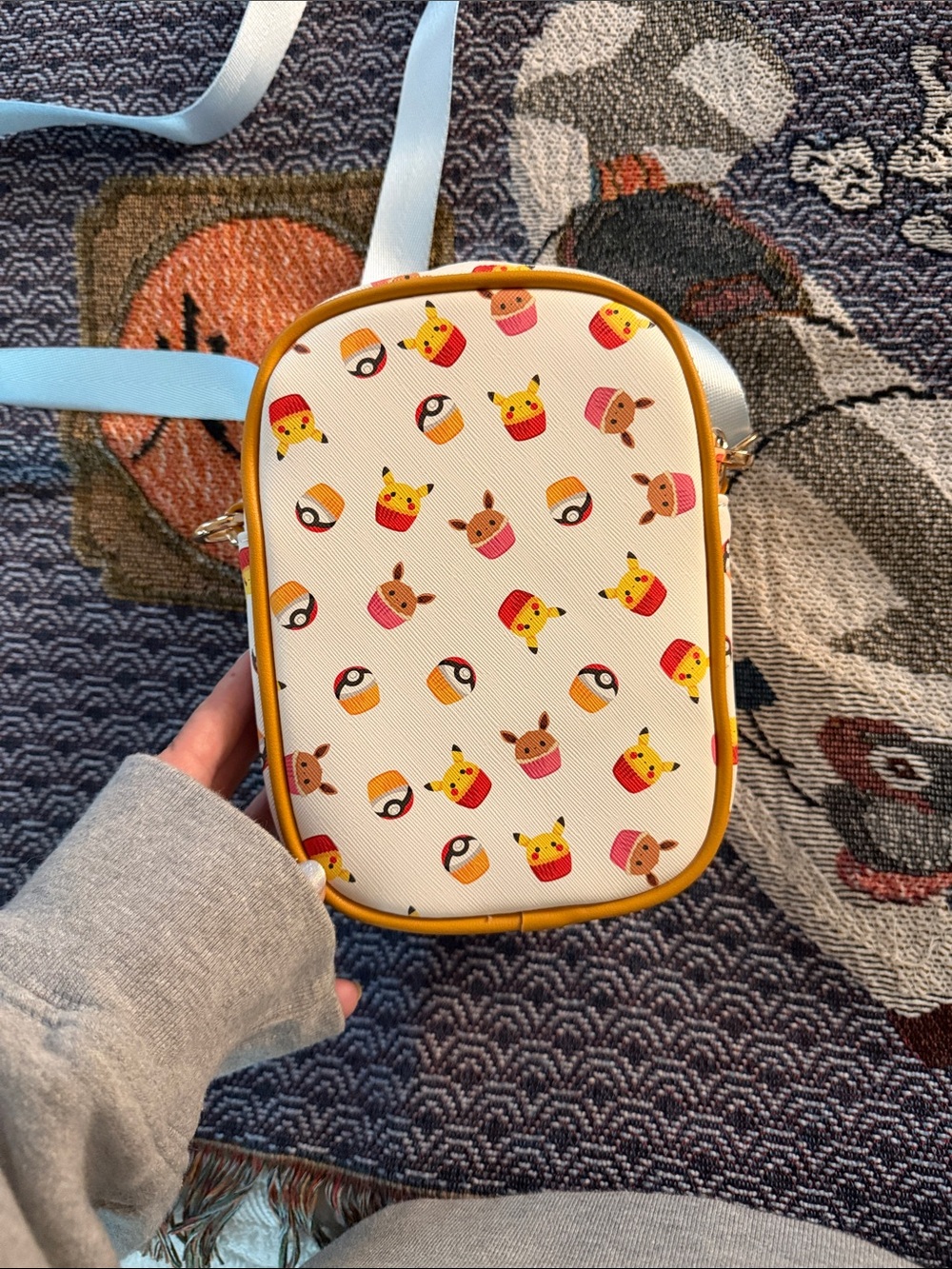Cute Yellow Pokemon Crossbody Bag with Pikachu Pattern - Picture 2 of 4
